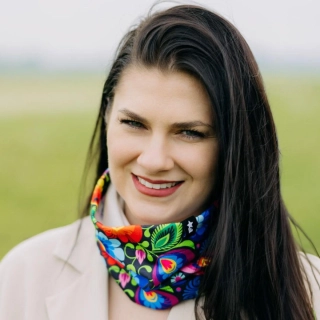 Multifunkčný folklórny nákrčník - čierny